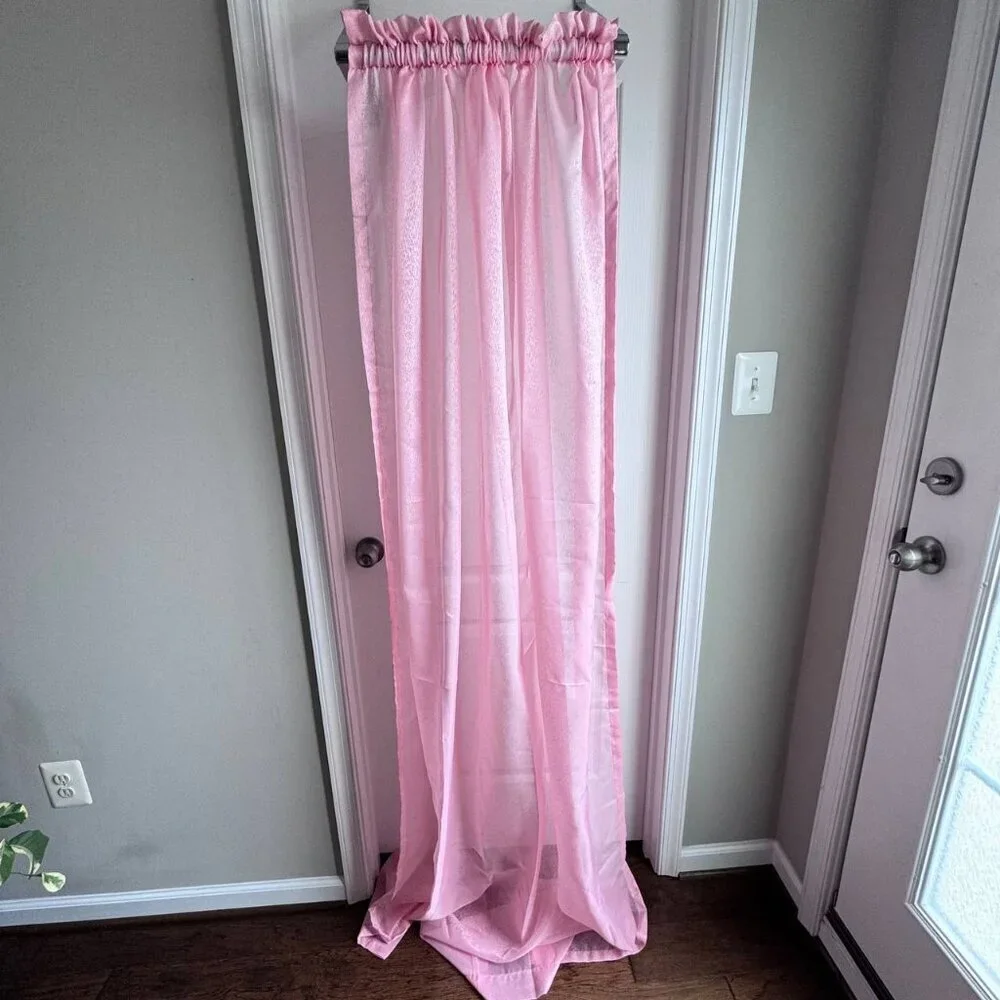 NWOT!  2 Sheer Curtain Panels in Soft Pink